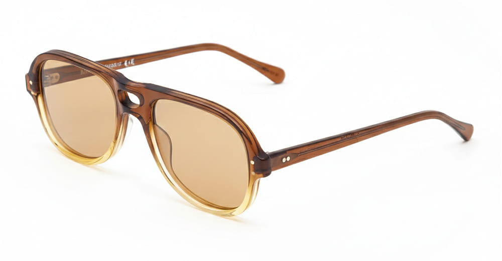  LIGHT BROWN - Acetate - shape Aviator - brown - EYEWEAR - SUNGLASSES - Unisex,Uomo,Donna,Women,Men - lens Brown - Made In Japan