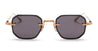 Ottica Mondello Roma - Akoni - AKS-307A-47 - JUNO-TWO - BRUSHED WHITE GOLD / BLACK CRYSTAL - Acetate, titanium - shape Octagonal - Gold - EYEWEAR - SUNGLASSES - Uomo,Men - lens Grey - Made In Japan