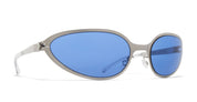 Ottica Mondello Roma - Mykita - 10090219 - BEAR - MATTE SILVER / COBALT SOLID LENS - stainless steel - shape Oval - Silver - EYEWEAR - SUNGLASSES - Unisex,Uomo,Donna,Women,Men - lens  - Made In Germany