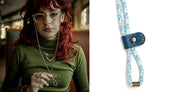 Silk cord - light blue / white