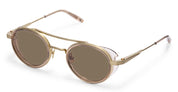 Ottica Mondello Roma - Akoni - AKS-532D-48 - ASTRIA - CRYSTAL SAND - Titanium - shape Round - Black - EYEWEAR - SUNGLASSES - Unisex,Uomo,Donna,Women,Men - lens Brown - Made In Japan