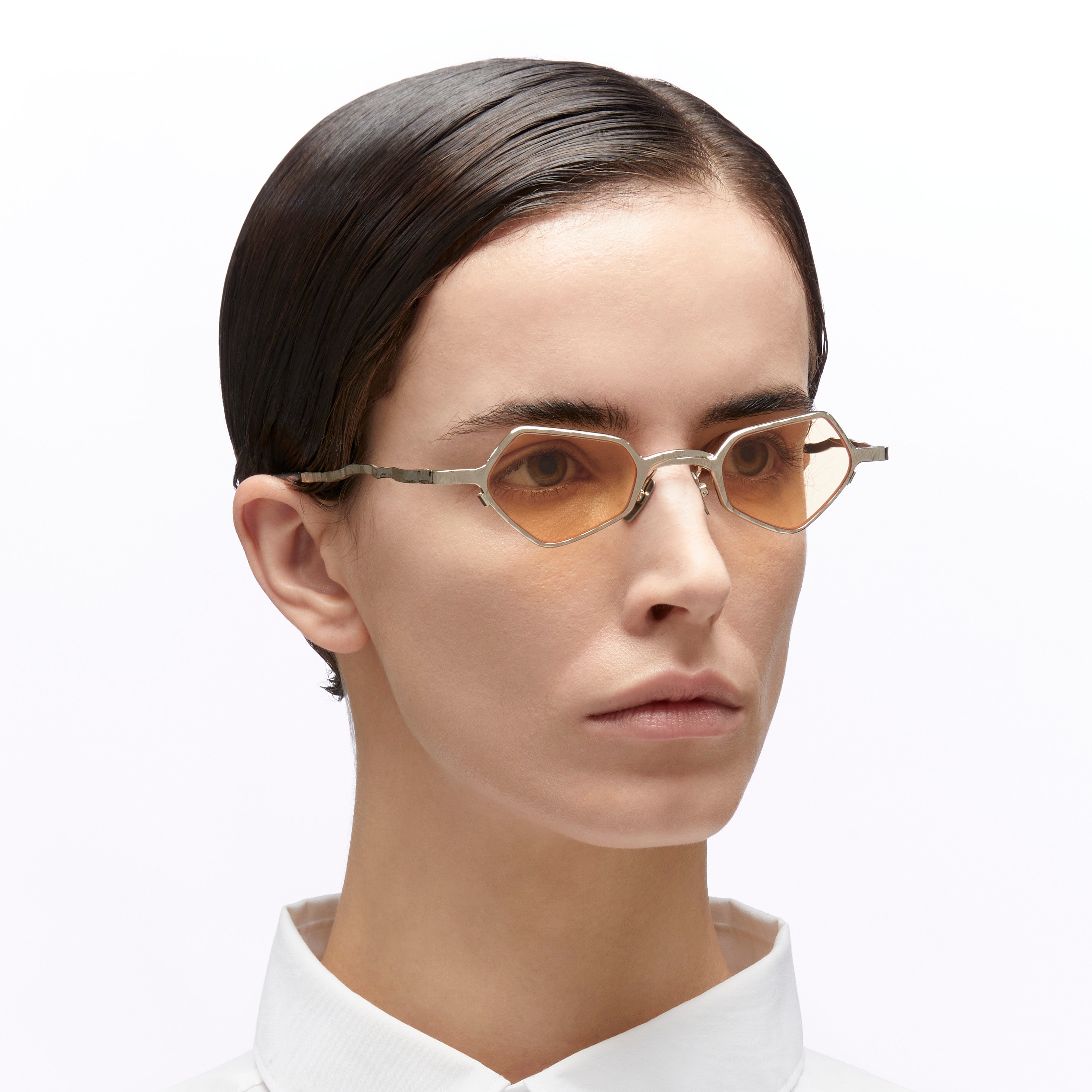 Ottica Mondello Roma - Kuboraum - KRSZ25LG0000002R - MASK Z25 - LIGHT GOLD - metal, acetate - shape Geometrical - light gold - EYEWEAR - SUNGLASSES - Unisex,Uomo,Donna,Women,Men - lens orange - Made In Italy