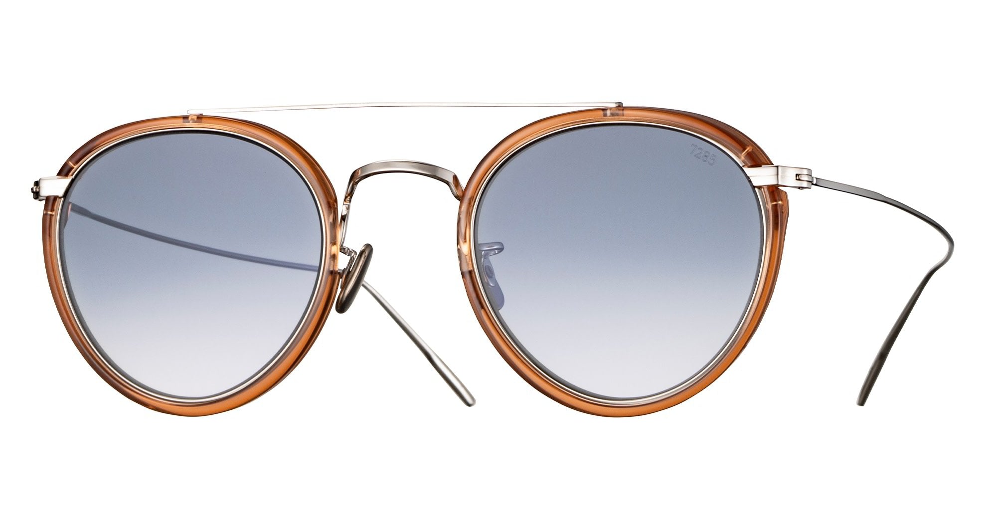 Ottica Mondello Roma - Eyevan - 762-48-339800-SM.GD - 762 - 339800 PINK / BLUE GRADIENT LENS - titanium, acetate - shape Aviator - transparent pink - EYEWEAR - SUNGLASSES - Unisex,Uomo,Donna,Women,Men - lens Gradient blue - Made In Japan