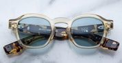 Ottica Mondello Roma - Jacques Marie Mage - JMMZP-10Y3 - DECADE COLLECTION: ZEPHIRIN - DUN - Acetate - shape Squared - beige - EYEWEAR - SUNGLASSES - Uomo,Men - lens Blue - Made In Japan