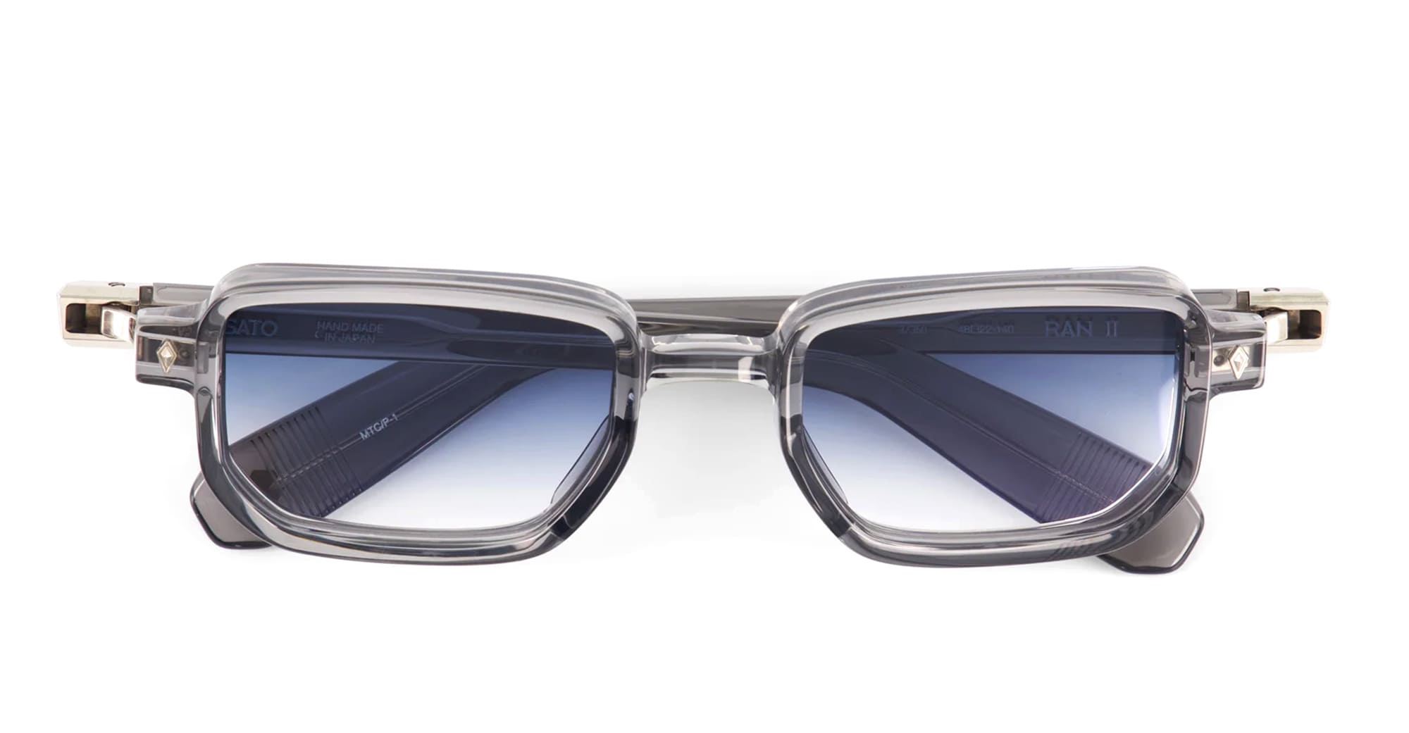 Ottica Mondello Roma - Sato - Ran-II-MTC-P-1 - RAN II - METEOR GREY / PLATINUM - Acetate - shape Rectangular - grey - EYEWEAR - SUNGLASSES - Unisex,Uomo,Donna,Women,Men - lens Gradient blue - Made In Japan