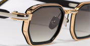 Ottica Mondello Roma - John Dalia - AXEL-C409 - AXEL - C409 Shiny Black / Yellow Gold / Platine - metal, acetate - shape Rectangular - Black, gold - EYEWEAR - SUNGLASSES - Unisex,Uomo,Donna,Women,Men - lens Gradient green - Made In France