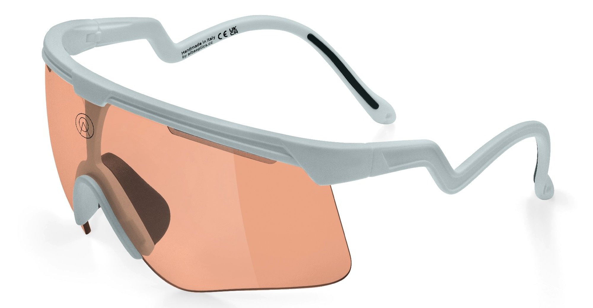 Ottica Mondello Roma - Alba Optics - 8050054517681 - DELTA - ICE / VZUM SALMON - Tr90 - shape Mask - grey - EYEWEAR - SUNGLASSES - Unisex,Uomo,Donna,Women,Men - lens Pink - Made In Italy