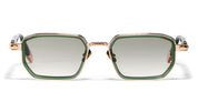 Ottica Mondello Roma - John Dalia - MILES-C432 - MILES - C432 Dark Green Translucid / Rose Gold - Metal - shape Rectangular - green, gold - EYEWEAR - SUNGLASSES - Unisex,Uomo,Donna,Women,Men - lens Gradient green - Made In France