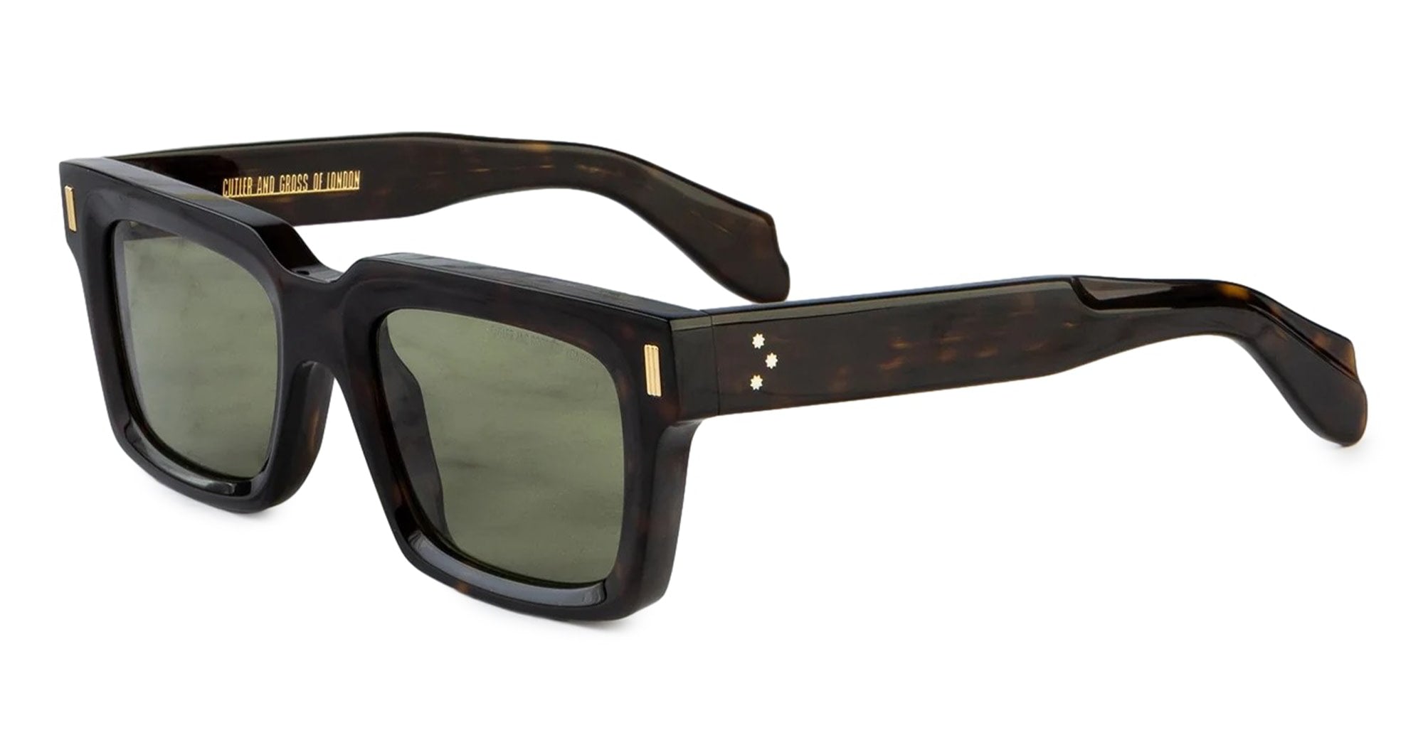 Ottica Mondello Roma - Cutler and Gross - CGSN-9386-50-02 - 9386 - DARK HAVANA - Acetate - shape Squared - Havana - EYEWEAR - SUNGLASSES - Unisex,Uomo,Donna,Women,Men - lens Green - Made In Italy