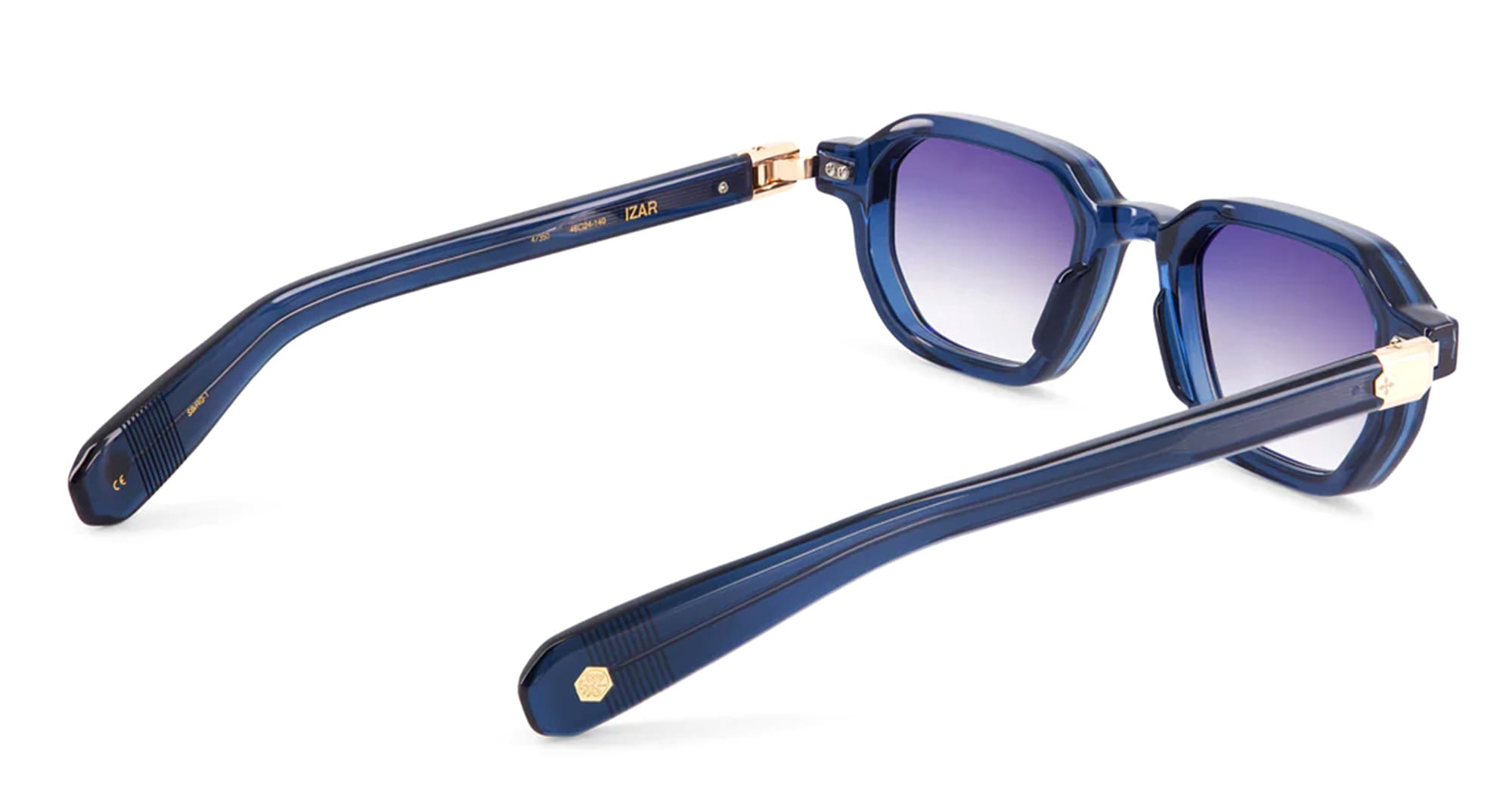 Ottica Mondello Roma - Sato - Izar-SB-RG-1 - IZAR - STORM BLUE / ROSE GOLD - Acetate - shape Squared - blue - EYEWEAR - SUNGLASSES - Unisex,Uomo,Donna,Women,Men - lens Gradient grey - Made In Japan