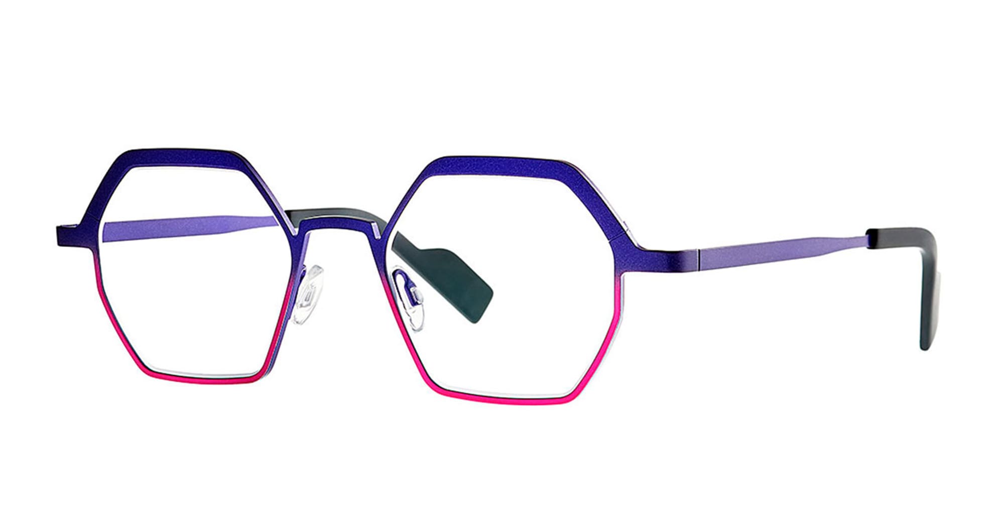 Ottica Mondello Roma - Theo eyewear - CHEE-483 - CHEER - 483 FLUO PURPLE / FUCHSIA RX - Titanium - shape Hexagonal - purple - EYEWEAR - EYEGLASSES - Donna,Women - lens Clear - Made In Belgium