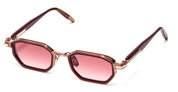 Ottica Mondello Roma - John Dalia - AXEL-C460 - AXEL - C460 Burgundy / Brushed Copper / Rose Gold - Metal - shape Rectangular - burgundy - EYEWEAR - SUNGLASSES - Unisex,Uomo,Donna,Women,Men - lens red - Made In France