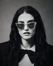 Ottica Mondello Roma - Jacques Marie Mage - JMMSA-10A - SARTRE - NOIR X (ORIGINAL VERSION) - Acetate, titanium - shape Clubmaster - black, brown - EYEWEAR - SUNGLASSES - Unisex,Uomo,Donna,Women,Men - lens Clear - Made In Japan