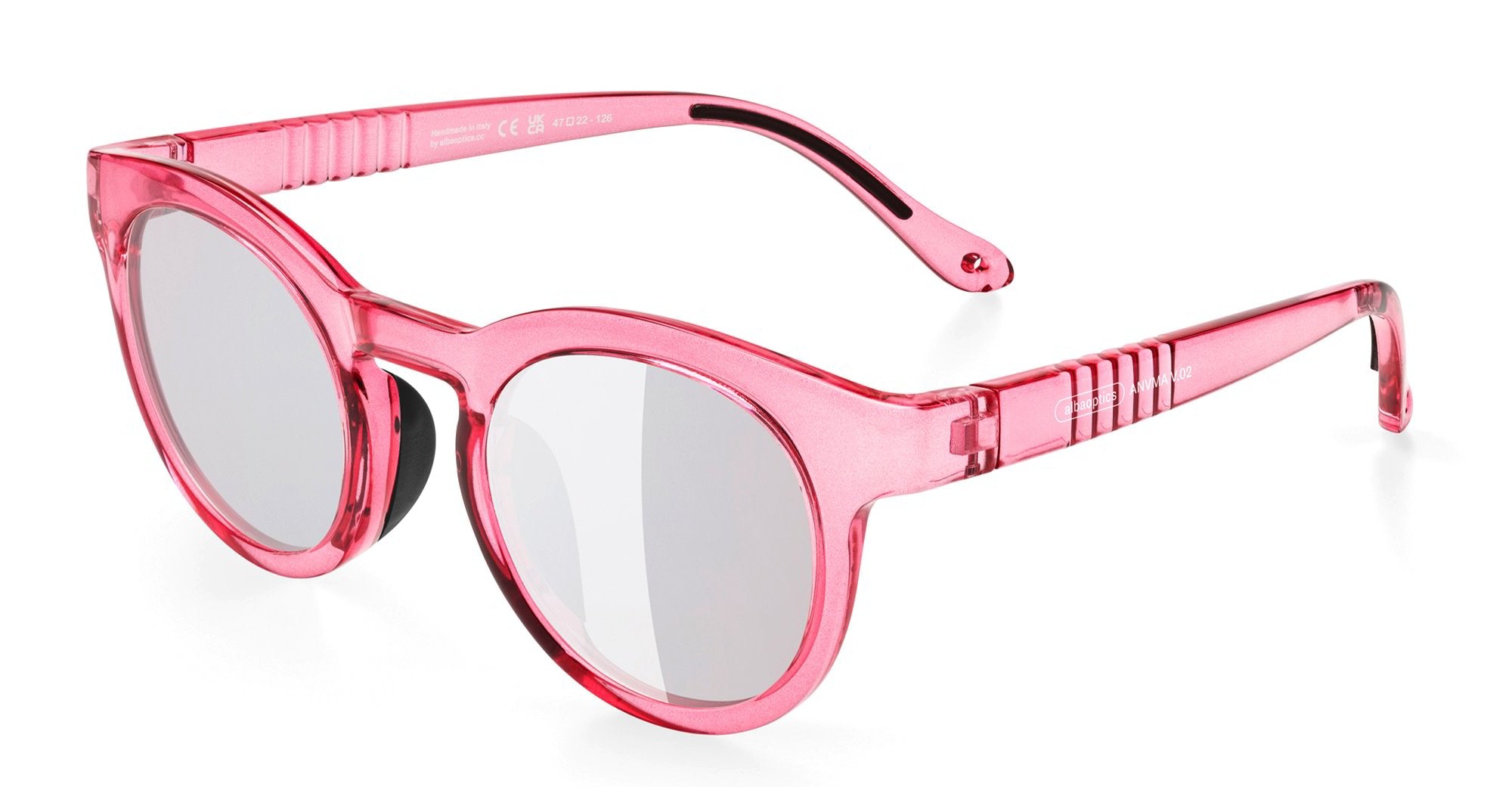  VZUM ALU - Tr90 - shape Panto - pink - EYEWEAR - SUNGLASSES - Unisex,Uomo,Donna,Women,Men - lens Grey - Made In Italy