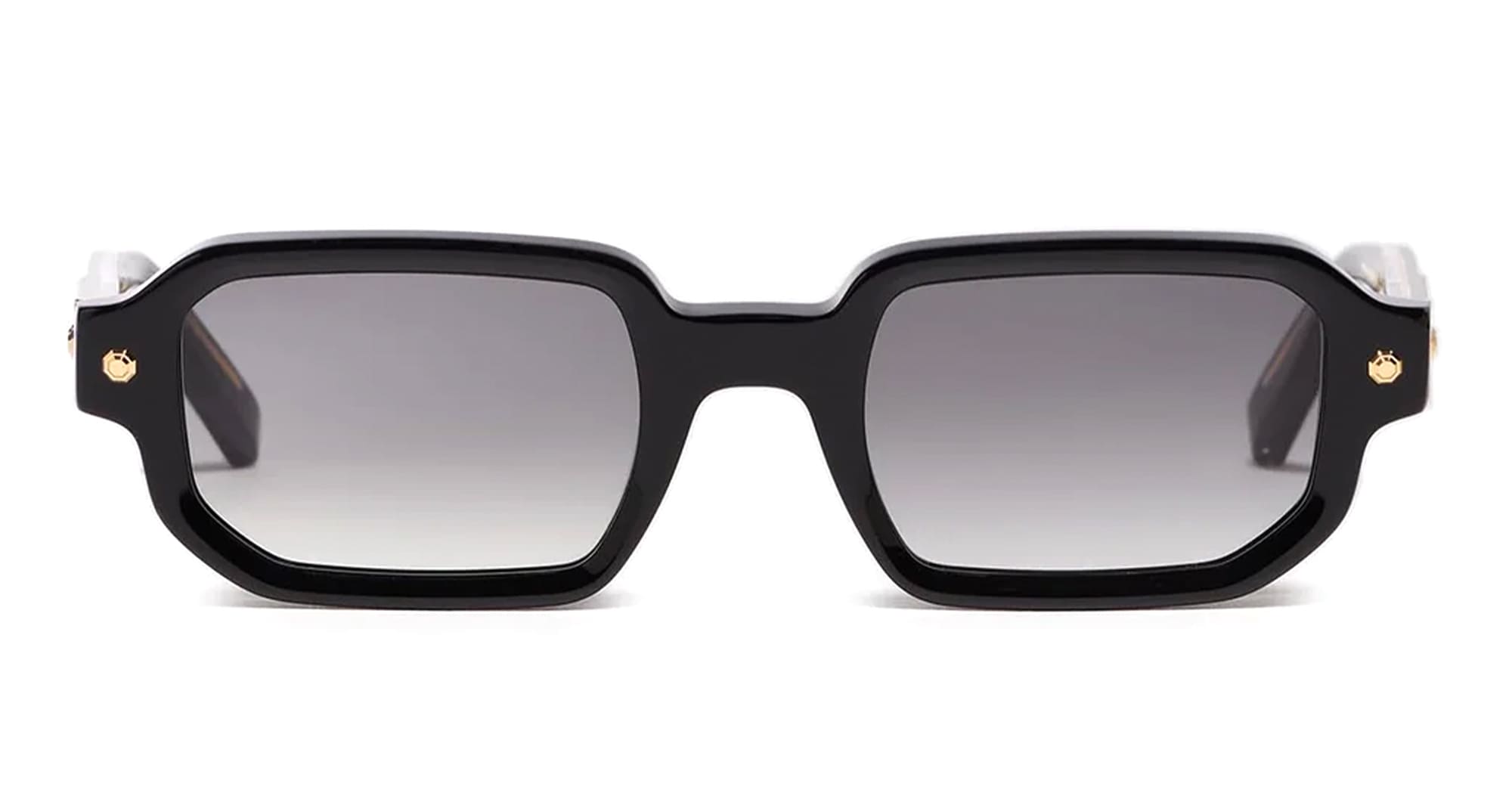 Ottica Mondello Roma - John Dalia - P06-C100 - PROJECT 06 - C100 Shiny Black/ Yellow Gold - Acetate - shape Rectangular - Black, gold - EYEWEAR - SUNGLASSES - Unisex,Uomo,Donna,Women,Men - lens Gradient grey - Made In France