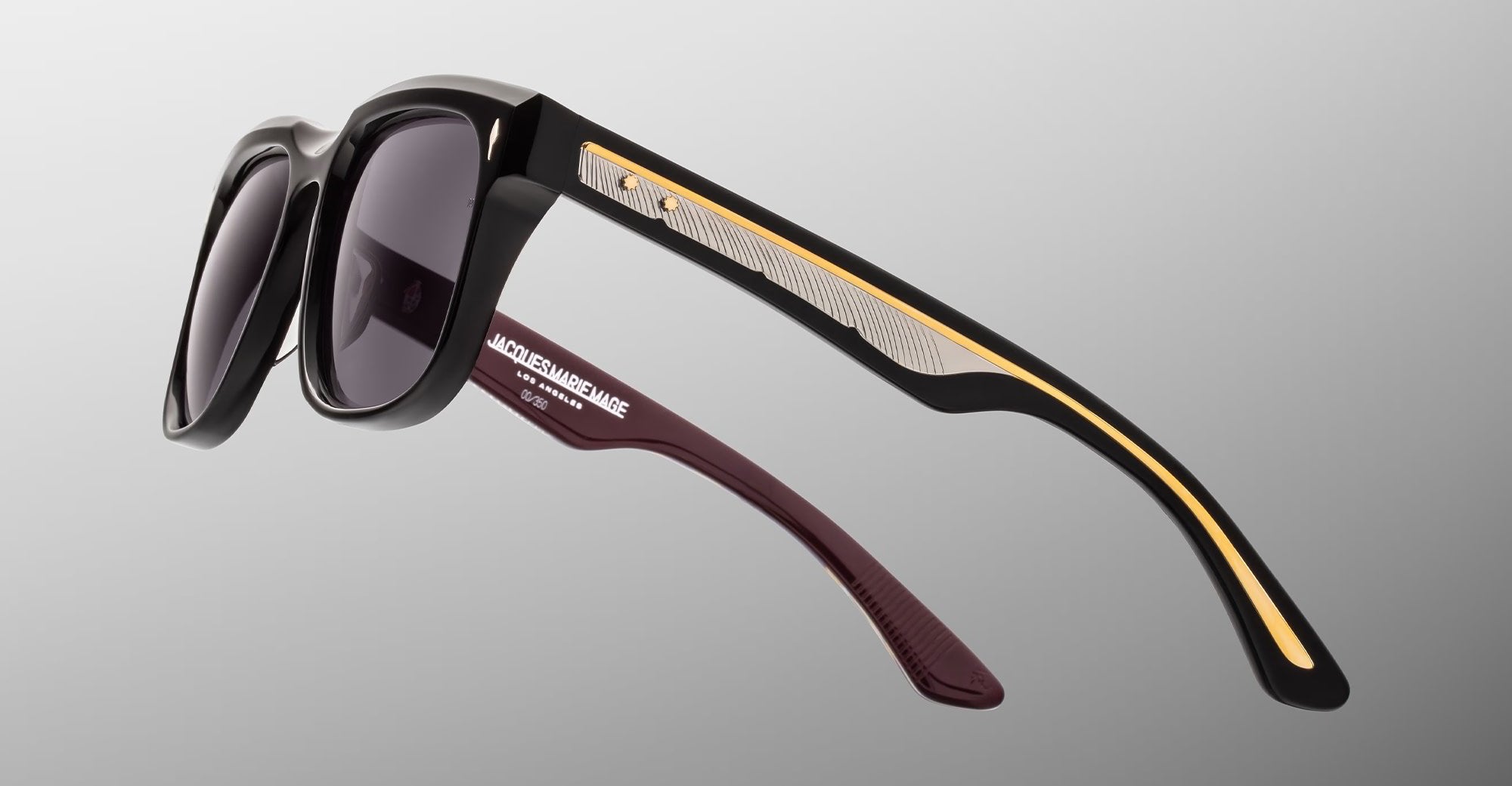 Ottica Mondello Roma - Jacques Marie Mage - JMMWY-6P - WESLEY - BLOODSTONE - Acetate - shape Squared - Black - EYEWEAR - SUNGLASSES - Unisex,Uomo,Donna,Women,Men - lens Grey - Made In Japan