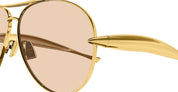Ottica Mondello Roma - Bottega Veneta - BV1305S-002 - BV1305S-002 - GOLD / BROWN LENS - Metal - shape Aviator - Gold - EYEWEAR - SUNGLASSES - Unisex,Uomo,Donna,Women,Men - lens Brown - Made In Italy