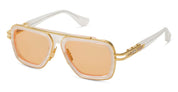 Ottica Mondello Roma - DITA - DTS403-A-06 - LXN-EVO - WHITE SWIRL / YELLOW GOLD - titanium, acetate - shape Navigator - white, gold - EYEWEAR - SUNGLASSES - Uomo,Men - lens orange - Made In Japan