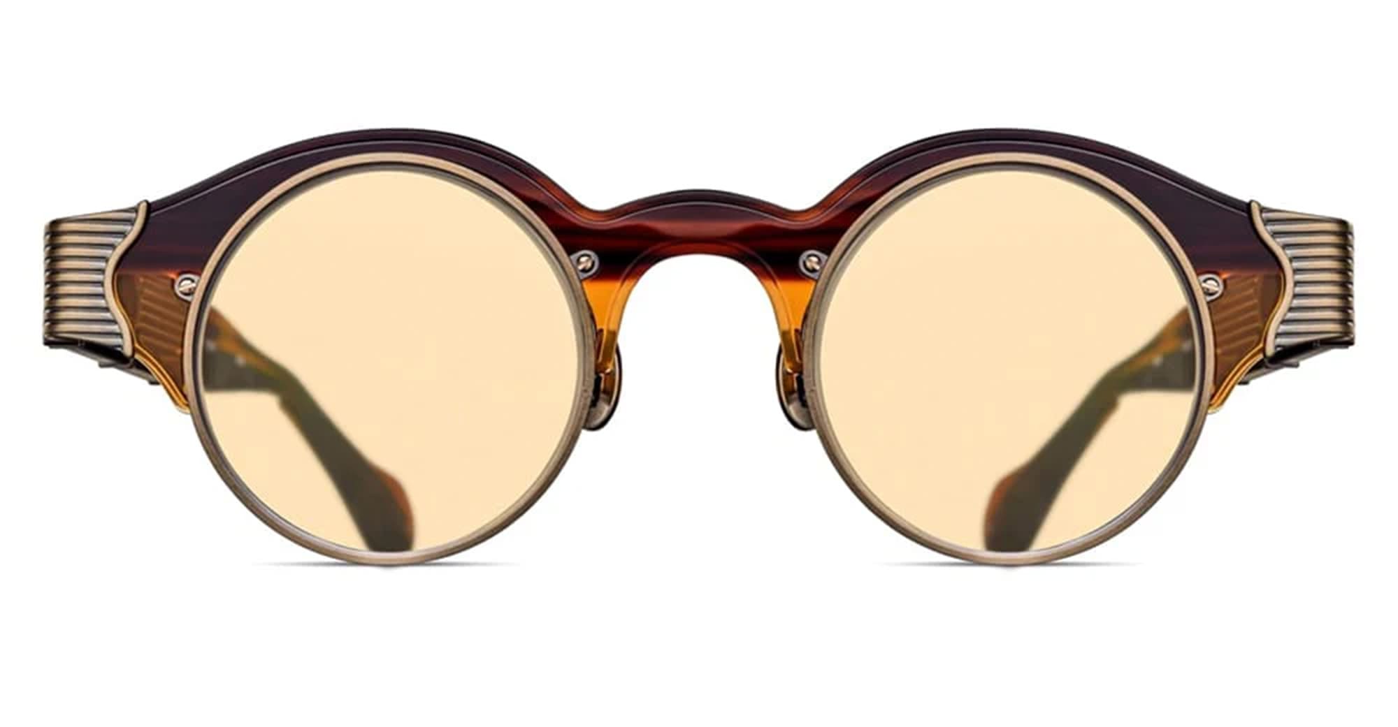 Ottica Mondello Roma - Matsuda - 10605H.SG.AG2.43 - 10605H - ANTIQUE GOLD / CAFE ORANGE - Acetate, titanium - shape Round - Gold - EYEWEAR - SUNGLASSES - Unisex,Uomo,Donna,Women,Men - lens orange - Made In Japan