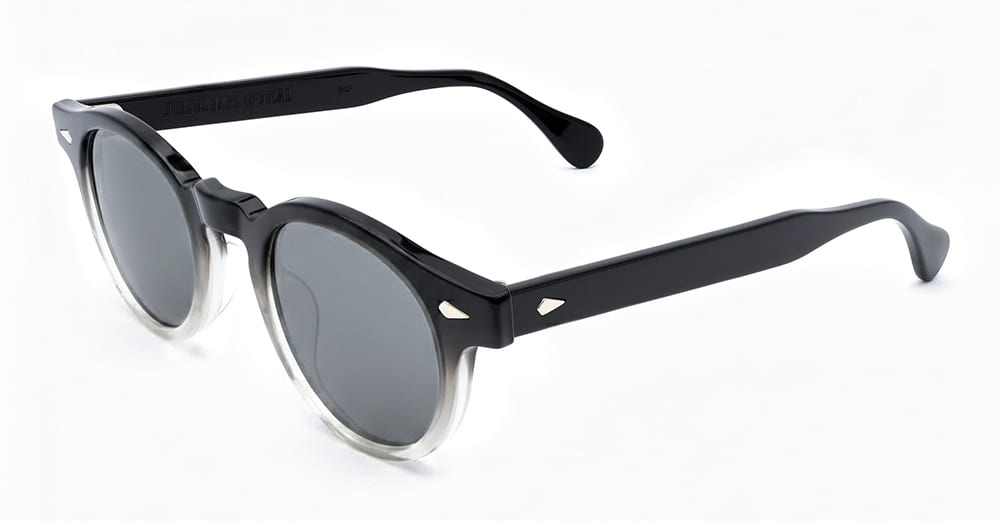 Ottica Mondello Roma - Julius Tart - JTPL-128B-2B-GR-56 - HAROLD 47/24 - BLACK CLEAR FADE / LIGHT GREY LENS - Acetate - shape Panto - Black - EYEWEAR - SUNGLASSES - Unisex,Uomo,Donna,Women,Men - lens Grey - Made In Japan
