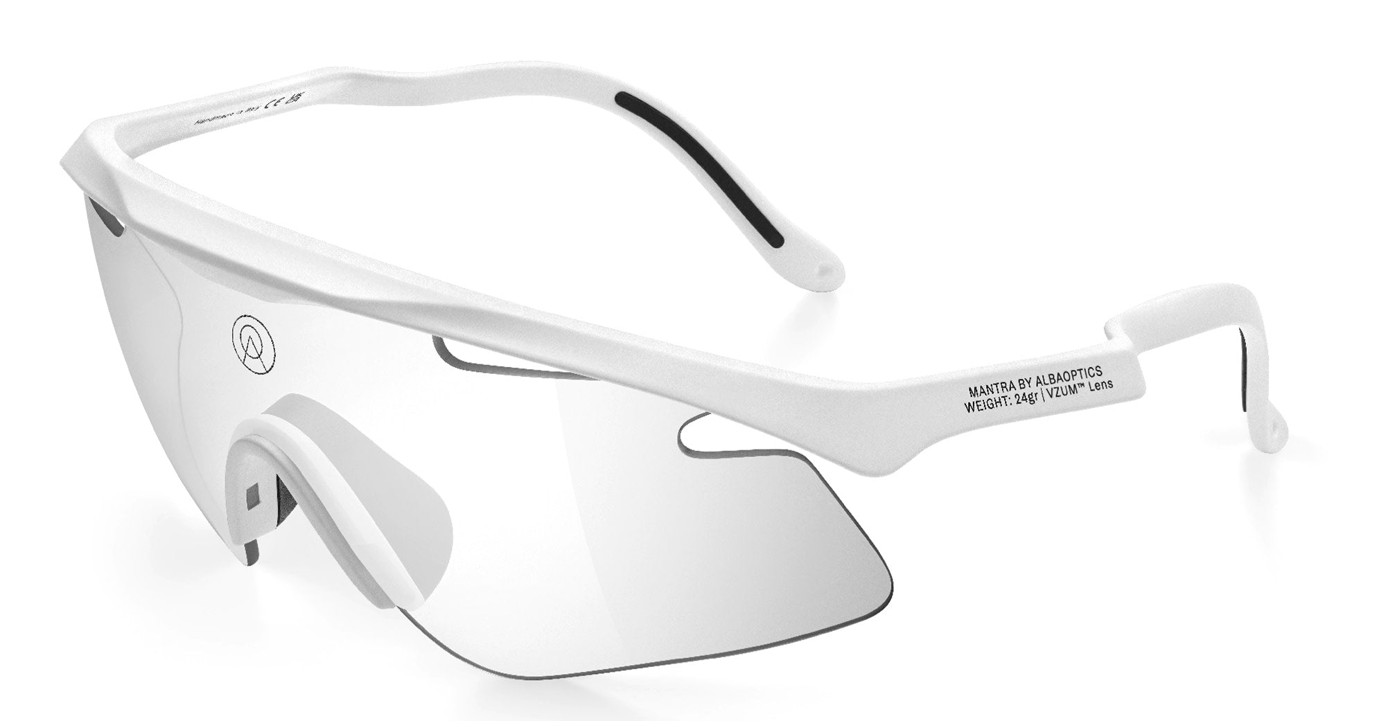  VZUM SUPER ALU - Tr90 - shape Mask - White - EYEWEAR - SUNGLASSES - Unisex,Uomo,Donna,Women,Men - lens Grey - Made In Italy