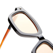 Ottica Mondello Roma - Kuboraum - KRSP25BT0000002R - MASK P25 BT - BLACK SHINE - Acetate - shape Rectangular - black, tortoise - EYEWEAR - SUNGLASSES - Unisex,Uomo,Donna,Women,Men - lens orange - Made In Italy