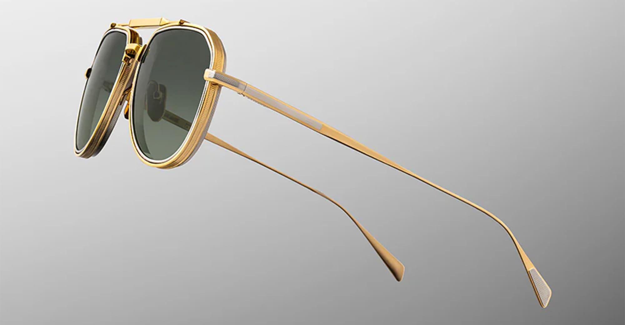 Ottica Mondello Roma - Jacques Marie Mage - JMMMD-12M - COMMANDER - MUSKET - Titanium - shape Pilot - Gold - EYEWEAR - SUNGLASSES - Unisex,Uomo,Donna,Women,Men - lens Green - Made In Japan