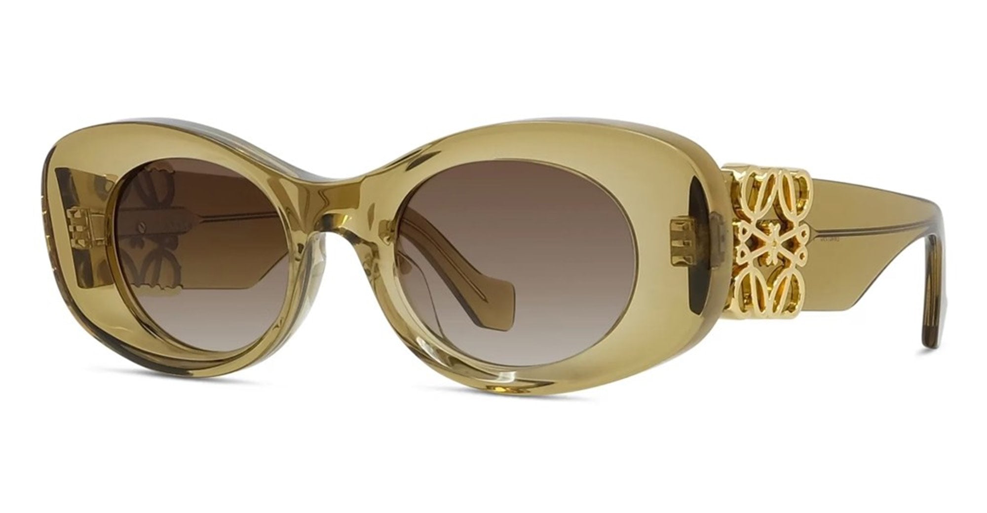 Ottica Mondello Roma - Loewe - LW40175U4996F - ANAGRAM GREEN CAT-EYE SUNGLASSES - Acetate - shape Cat-eye - green - EYEWEAR - SUNGLASSES - Donna,Women - lens Gradient brown - Made In Italy