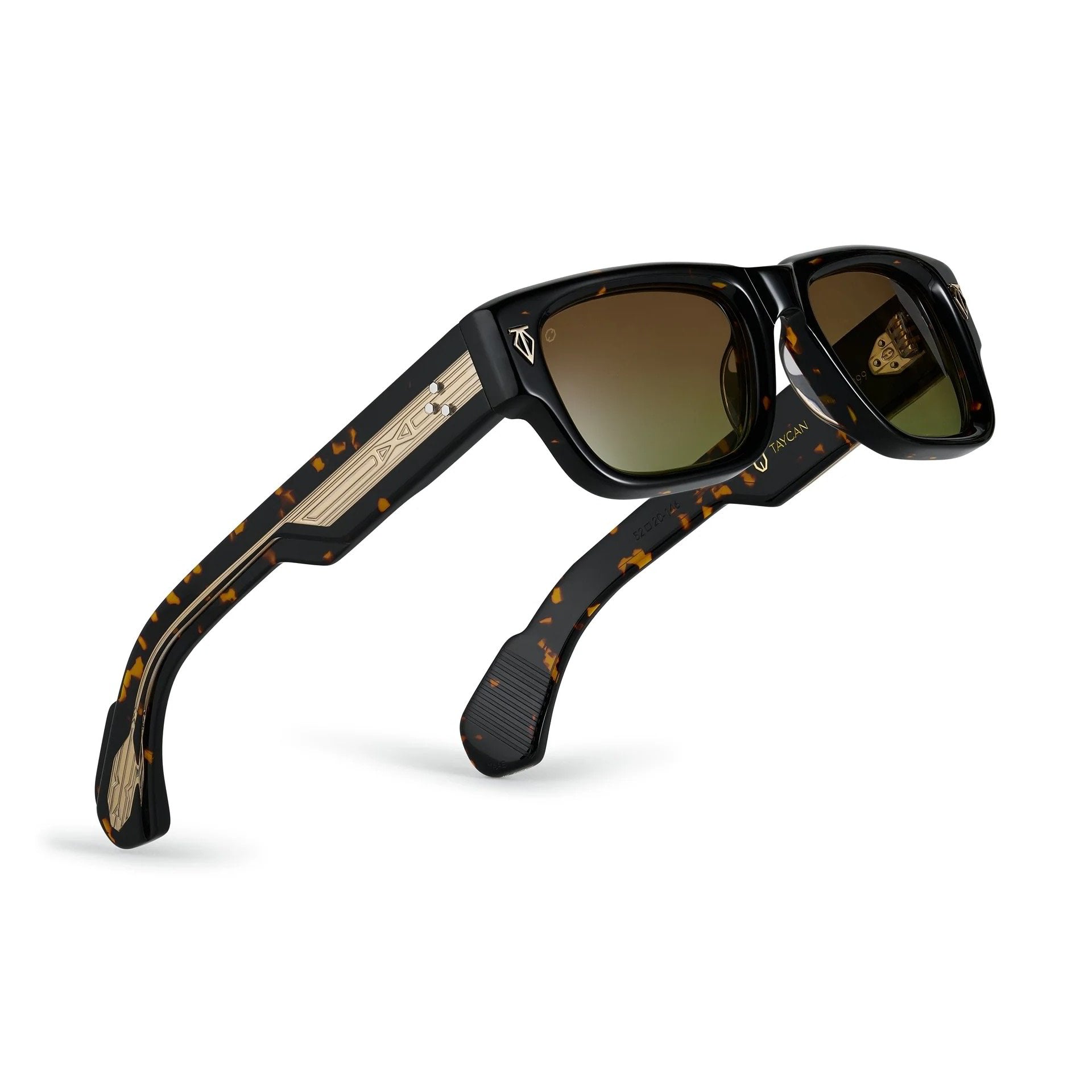 Ottica Mondello Roma - T HENRI - TAEE - TAYCAN - PETRA - Acetate - shape Squared - Havana - EYEWEAR - SUNGLASSES - Unisex,Uomo,Donna,Women,Men - lens Gradient green - Made In Japan