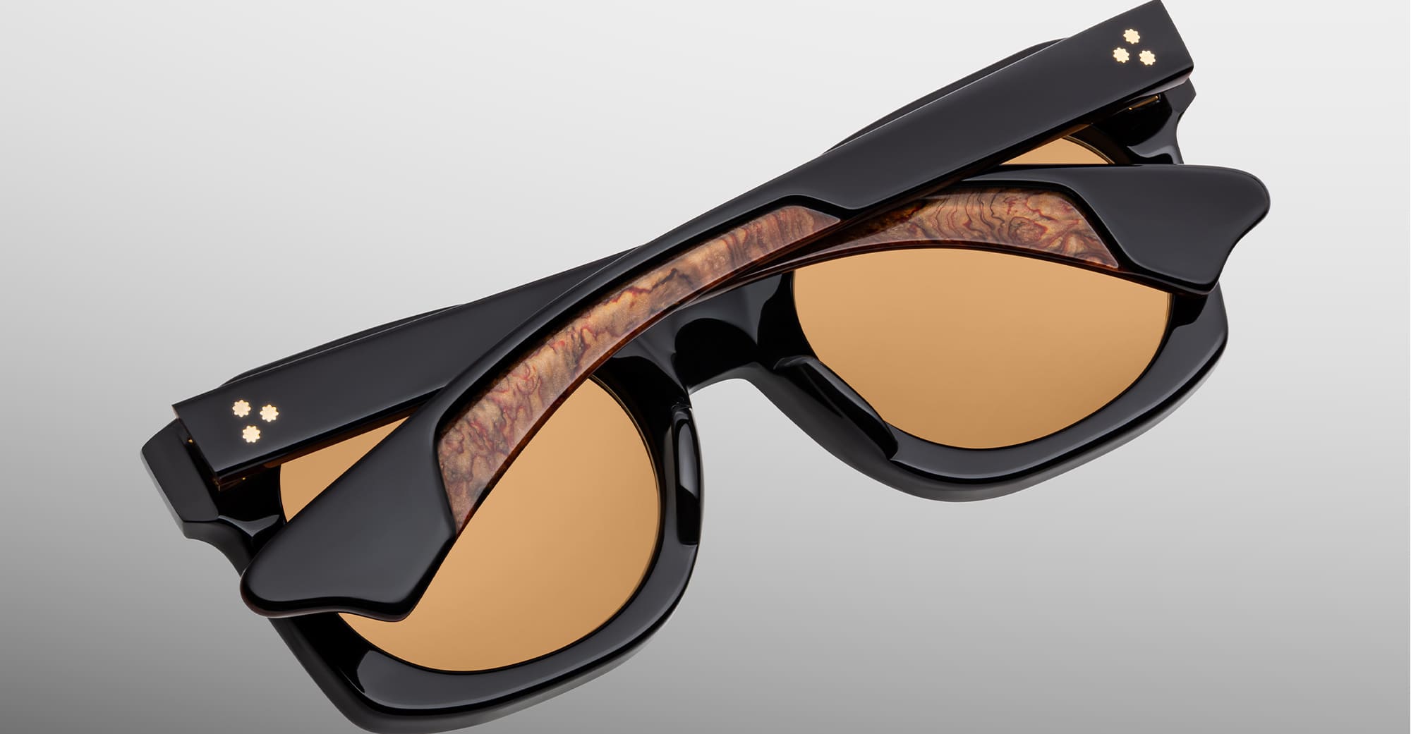 Ottica Mondello Roma - Jacques Marie Mage - JMMLG-10A - ELMYR - NOIR X - titanium, acetate - shape Panto - Black - EYEWEAR - SUNGLASSES - Unisex,Uomo,Donna,Women,Men - lens orange - Made In Japan