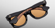 Ottica Mondello Roma - Jacques Marie Mage - JMMLG-10A - ELMYR - NOIR X - titanium, acetate - shape Panto - Black - EYEWEAR - SUNGLASSES - Unisex,Uomo,Donna,Women,Men - lens orange - Made In Japan