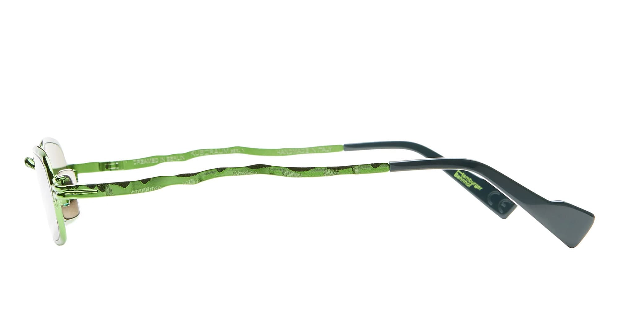 Ottica Mondello Roma - Kuboraum - KRSZ18HB000000FE - MASK Z18 HB - HAMBURGER BANHOFF - metal, acetate - shape Rectangular - green - EYEWEAR - SUNGLASSES - Unisex,Uomo,Donna,Women,Men - lens Green - Made In Italy