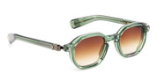Ottica Mondello Roma - Sato - Menkar-GC-AG-1 - MENKAR - GREEN CRYSTAL / ANTIQUE GOLD - Acetate - shape Squared - green - EYEWEAR - SUNGLASSES - Unisex,Uomo,Donna,Women,Men - lens Gradient brown - Made In Japan