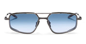 Ottica Mondello Roma - Akoni - AKS-534B-55 - ATLANTIS - BRUSHED BLACK RHODIUM - Titanium - shape Navigator - Black - EYEWEAR - SUNGLASSES - Unisex,Uomo,Donna,Women,Men - lens Gradient blue - Made In Japan