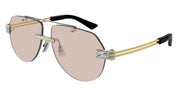 Ottica Mondello Roma - Bottega Veneta - BV1342S-002 - BV1342S-002 - SILVER - Metal - shape Aviator - Black - EYEWEAR - SUNGLASSES - Unisex,Uomo,Donna,Women,Men - lens Brown - Made In Japan