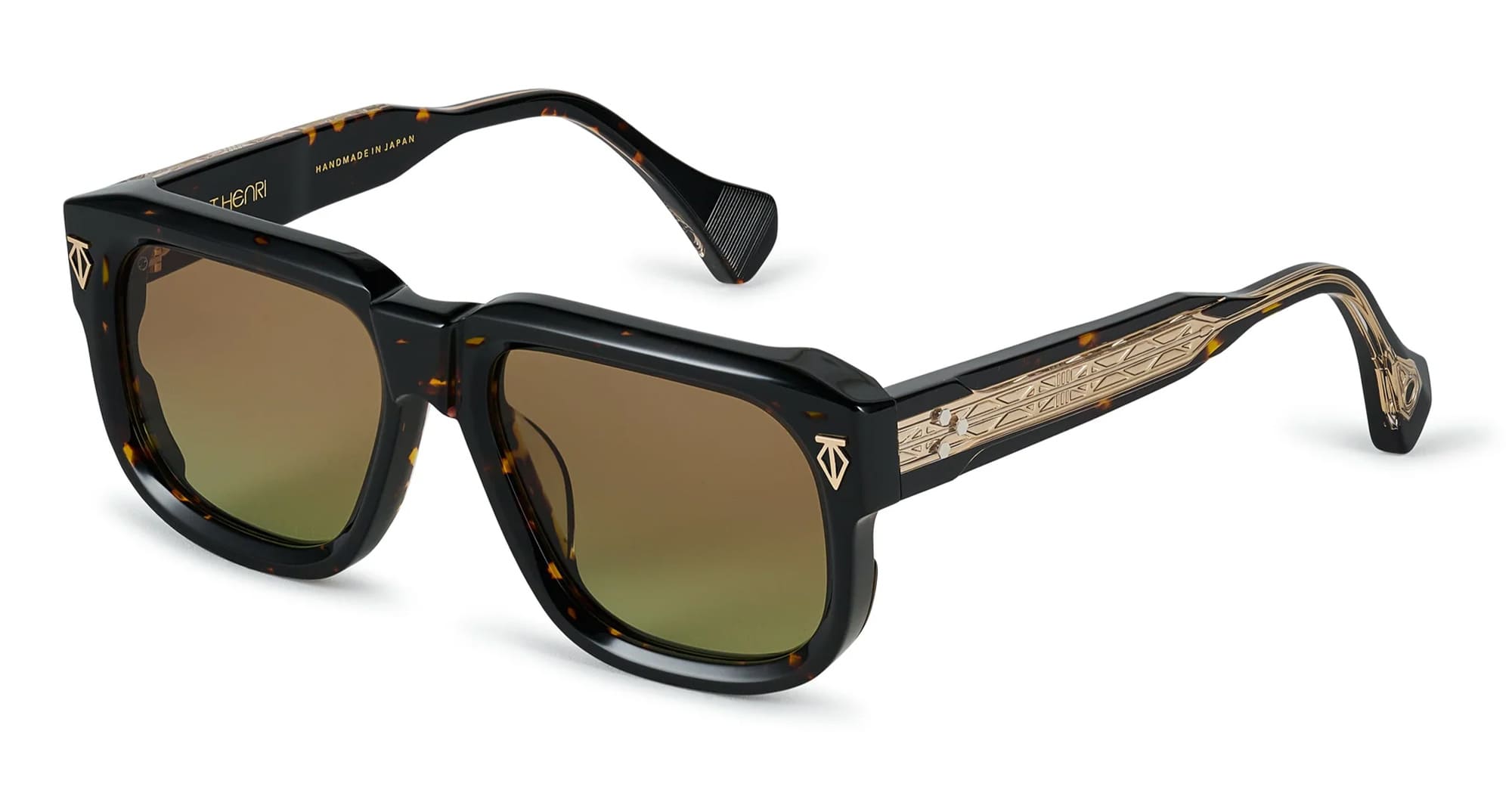 Ottica Mondello Roma - T HENRI - VLAE - VALOUR - PETRA - Acetate - shape Squared - Tortoise - EYEWEAR - SUNGLASSES - Unisex,Uomo,Donna,Women,Men - lens Gradient brown - Made In Japan
