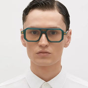 Ottica Mondello Roma - Kuboraum - KRS0P8GB0000002O - MASK P8 GB - GREEN BOTTLE - Acetate - shape Navigator - green - EYEWEAR - SUNGLASSES - Unisex,Uomo,Donna,Women,Men - lens yellow - Made In Italy