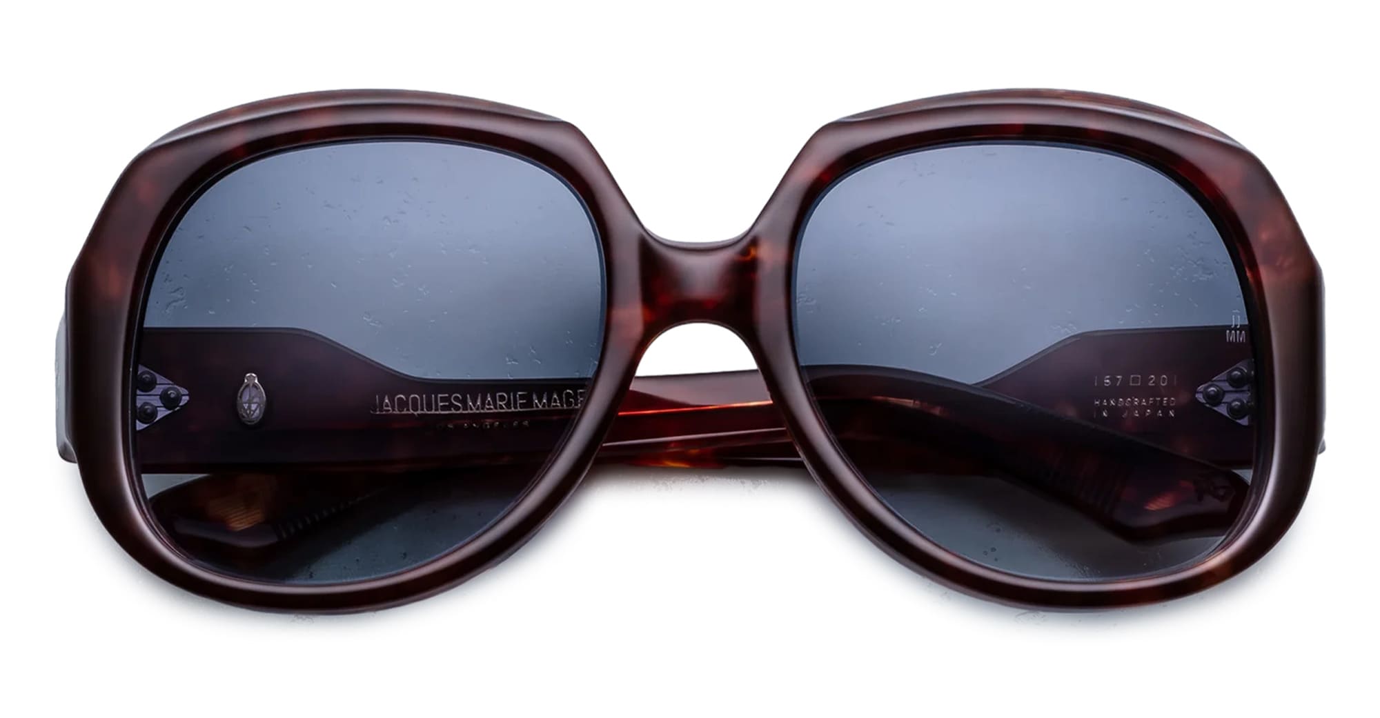 Ottica Mondello Roma - Jacques Marie Mage - JMMYK-7U - OCEAN CHILD - BRECCIA - Acetate - shape Round - Havana - EYEWEAR - SUNGLASSES - Donna,Women - lens Gradient blue - Made In Japan