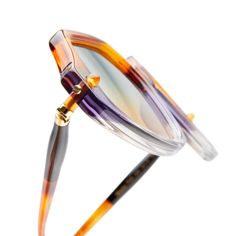 Ottica Mondello Roma - Kuboraum - KRSP20GRO00000GO - MASK P20 GRO - GROOVY - Acetate - shape Squared - transparent red, brown, purple - EYEWEAR - SUNGLASSES - Donna,Women - lens Gradient green - Made In Italy