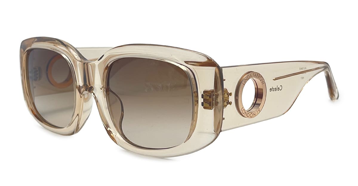  ROSE GOLD - Acetate - shape Squared - Champagne - EYEWEAR - SUNGLASSES - Donna,Women - lens Gradient brown - Made In Japan