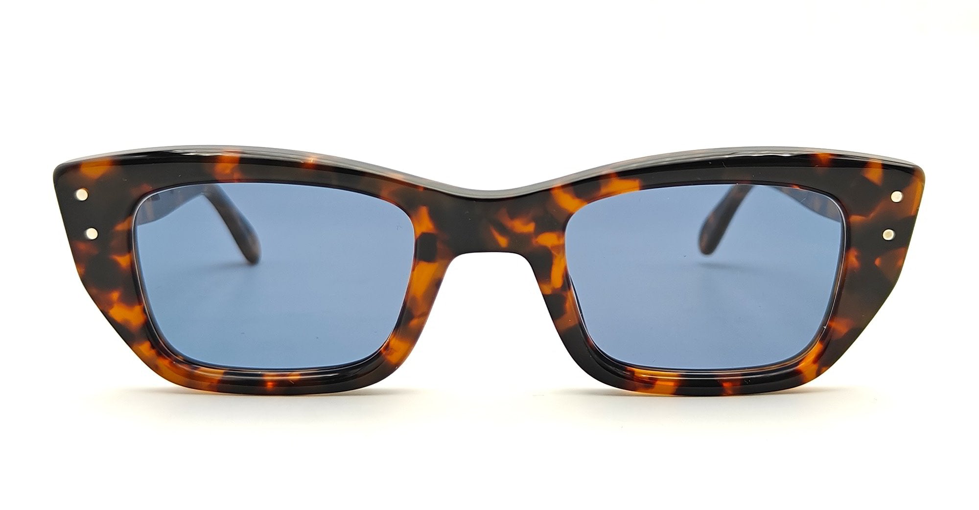  DARK BLUE LENS - Acetate - shape Rectangular - Tortoise - EYEWEAR - SUNGLASSES - Unisex,Uomo,Donna,Women,Men - lens Blue - Made In Japan