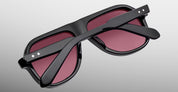Ottica Mondello Roma - Jacques Marie Mage - JMMTW-88 - RMFC FOR JMM: TEEWINOT - BLACK - Acetate - shape Navigator - Black - EYEWEAR - SUNGLASSES - Unisex,Uomo,Donna,Women,Men - lens burgundy - Made In Japan