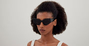 Ottica Mondello Roma - Balenciaga - BB0300S-001 - BB0300S-001 - BLACK / GREEN LED - Acetate - shape  - Black - EYEWEAR - SUNGLASSES - Unisex,Uomo,Donna,Women,Men - lens  - Made In Italy
