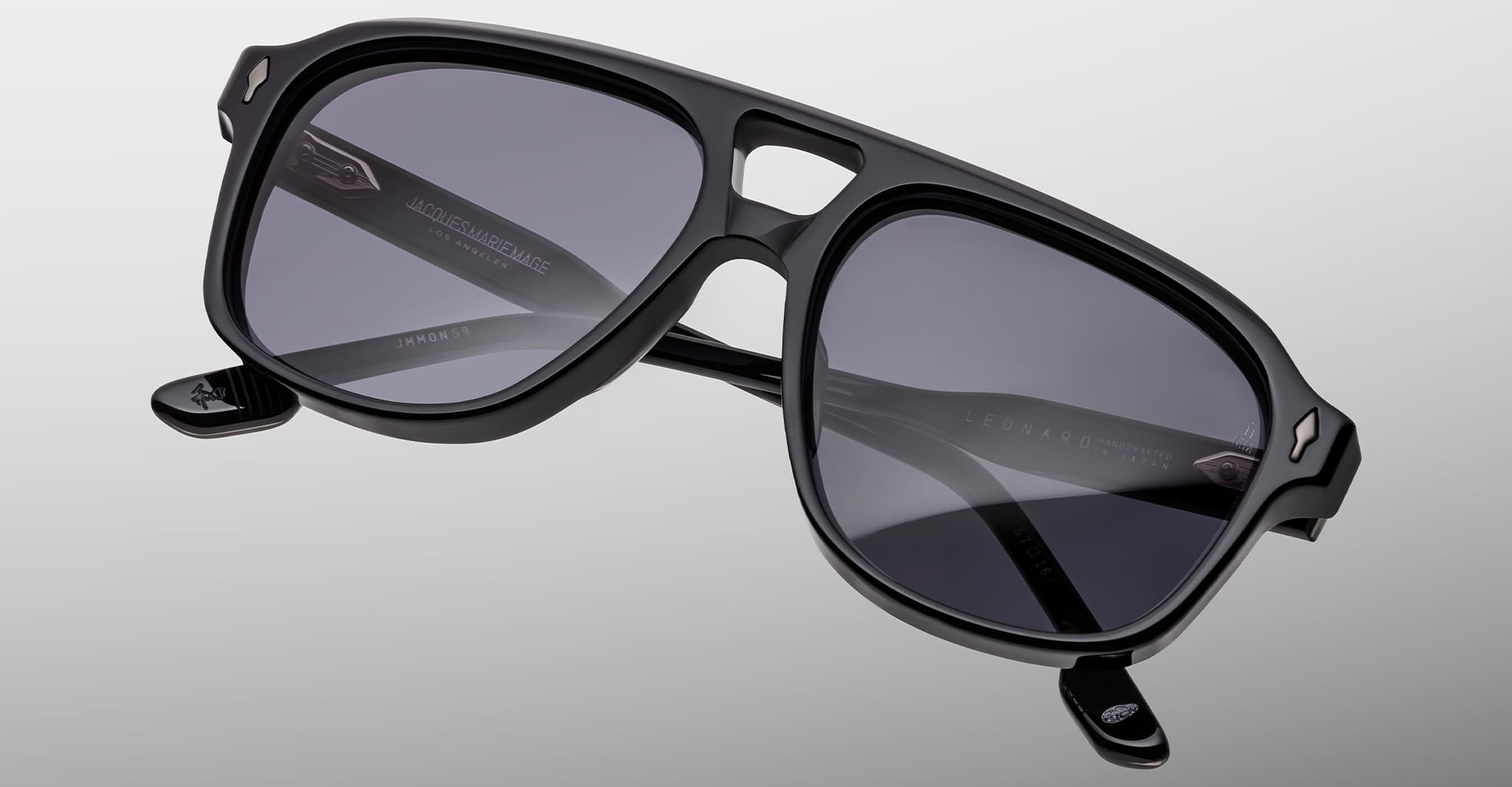 Ottica Mondello Roma - Jacques Marie Mage - JMMON-58 - LEONARD - RAVEN - Acetate - shape Aviator - Black - EYEWEAR - SUNGLASSES - Unisex,Uomo,Donna,Women,Men - lens Gradient grey - Made In Japan