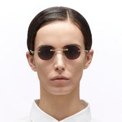 Ottica Mondello Roma - Kuboraum - KRSH42GR0000004Y - MASK H42 - GOLD - Metal - shape Round - Gold - EYEWEAR - SUNGLASSES - Unisex,Uomo,Donna,Women,Men - lens Grey - Made In Italy