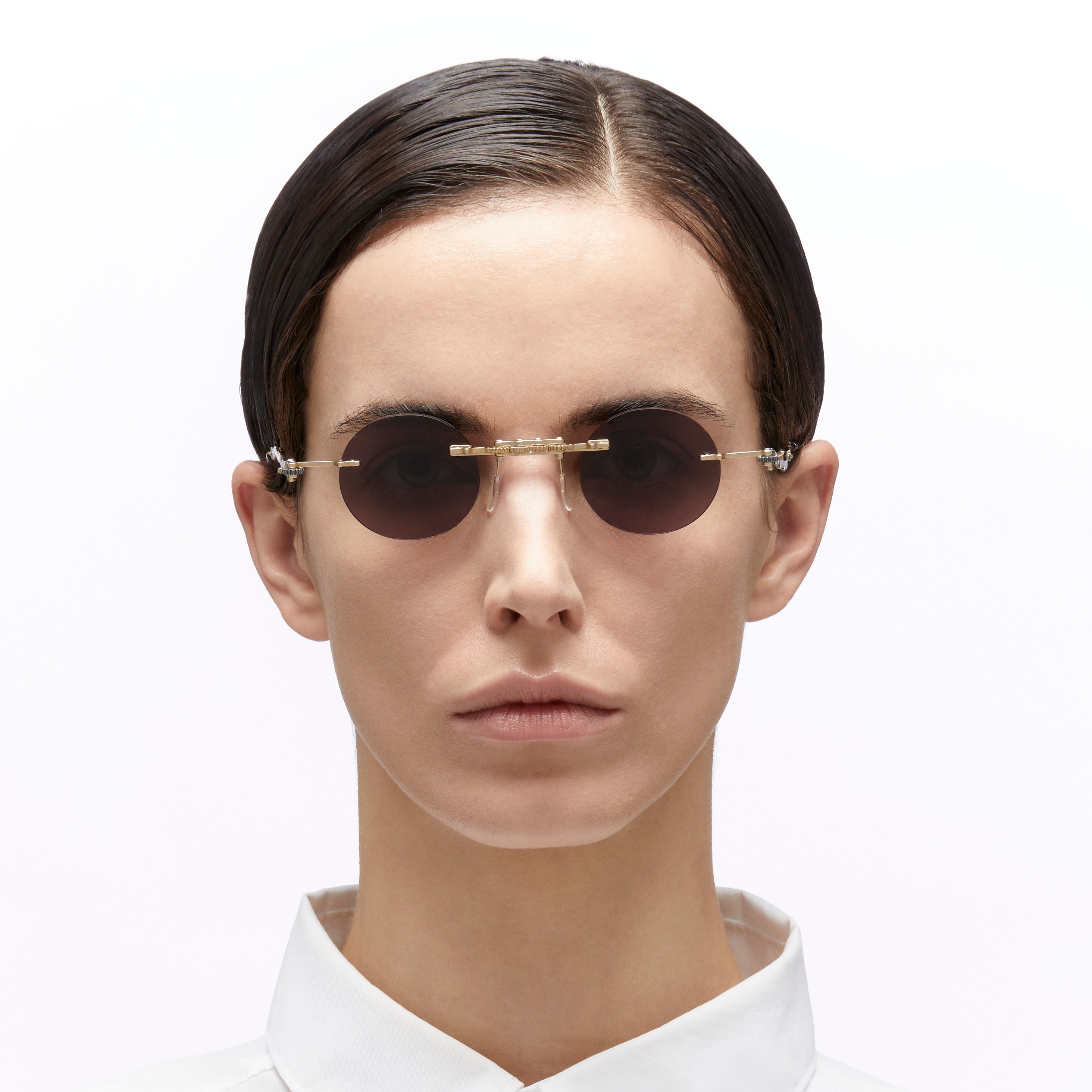 Ottica Mondello Roma - Kuboraum - KRSH42GR0000004Y - MASK H42 - GOLD - Metal - shape Round - Gold - EYEWEAR - SUNGLASSES - Unisex,Uomo,Donna,Women,Men - lens Grey - Made In Italy