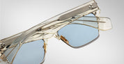 Ottica Mondello Roma - Jacques Marie Mage - JMMUB-14Q - BUGSY - BRUT - Acetate, titanium - shape Clubmaster - transparent beige - EYEWEAR - SUNGLASSES - Unisex,Uomo,Donna,Women,Men - lens Blue - Made In Japan