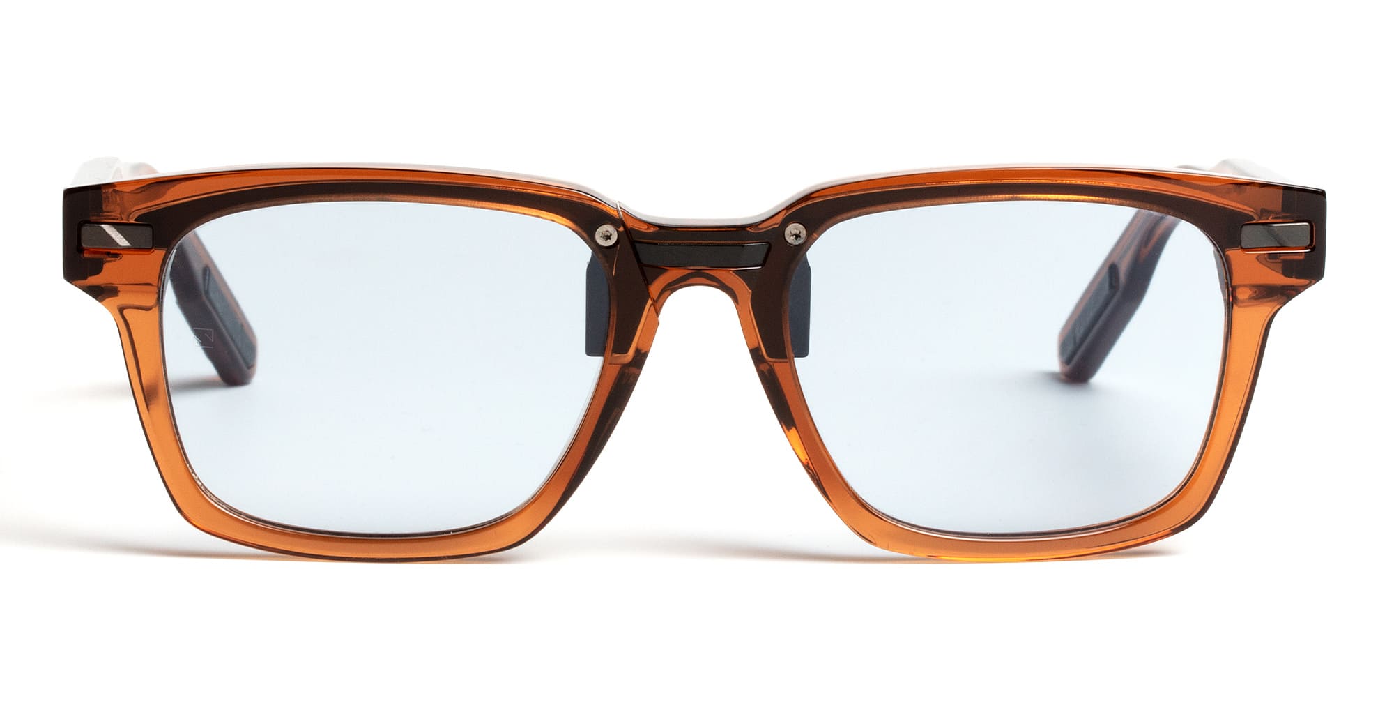  Blue Lens - Acetate - shape Rectangular - brown - EYEWEAR - SUNGLASSES - Uomo,Men - lens Blue - Made In Italy