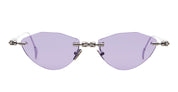 Ottica Mondello Roma - Kuboraum - KRSH64GM0000004L - MASK H64 - GUNMETAL - Metal - shape Cat-eye - grey - EYEWEAR - SUNGLASSES - Unisex,Uomo,Donna,Women,Men - lens violet - Made In Italy
