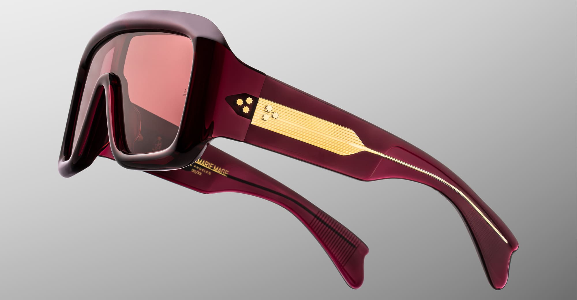 Ottica Mondello Roma - Jacques Marie Mage - JMMMK-18M - PAUSA - AMARENA - titanium, acetate - shape Mask - red - EYEWEAR - SUNGLASSES - Unisex,Uomo,Donna,Women,Men - lens red - Made In Italy
